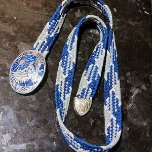 Vintage Eagle belt buckle with belt Award Design Metals Oklahoma 4x3"